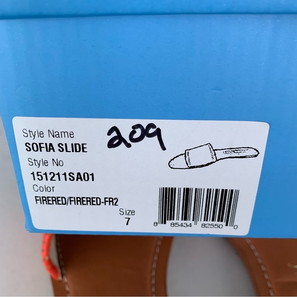 Jack Rogers Womens Sofia red Leather Slip On Flat Sandals Shoes US 7 M NEW - Picture 7 of 9